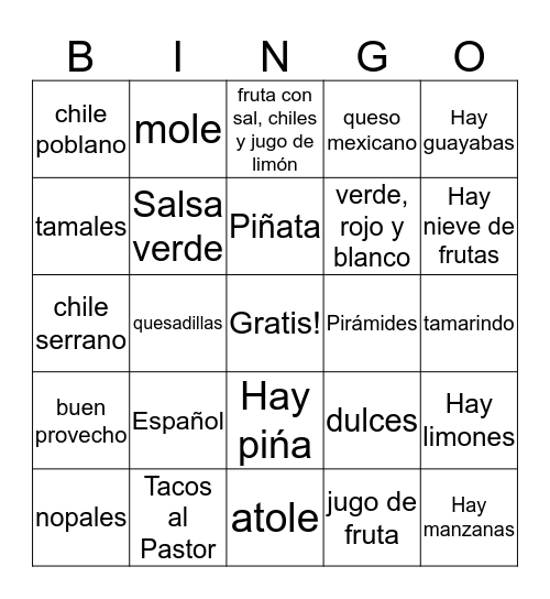 MEXICO! Bingo Card