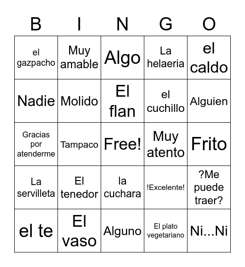 Bingo bongo Bingo Card