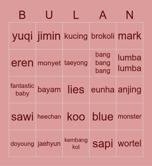 m_gayoung96 Bingo Card
