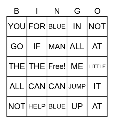 WIN WORD BINGO Card