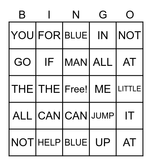 WIN WORD BINGO Card