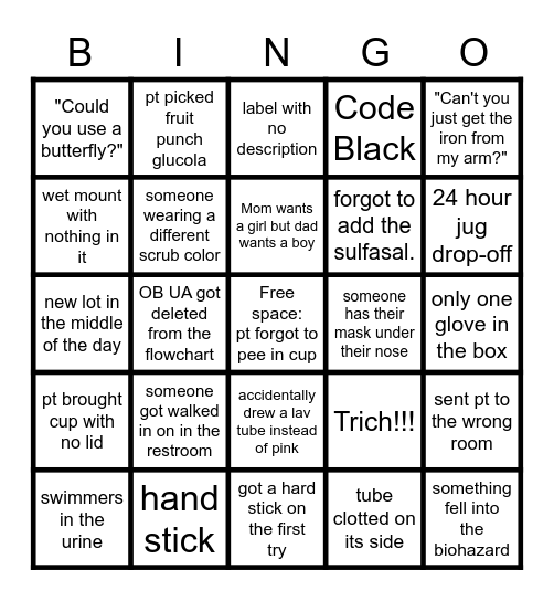 Lab Week Bingo Card