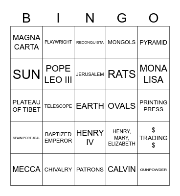 End-of-the-Year Review Bingo Card