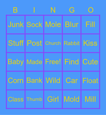 Fundations Bingo Card