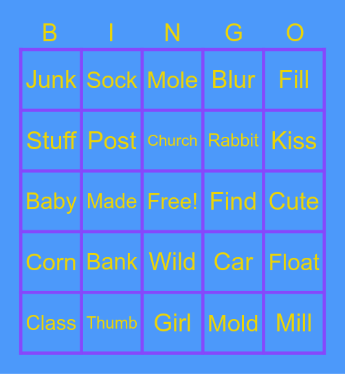 Fundations Bingo Card