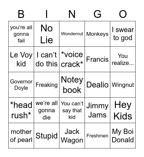 Marxism Bingo Card