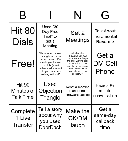 SDR Bingo 4/19 Bingo Card