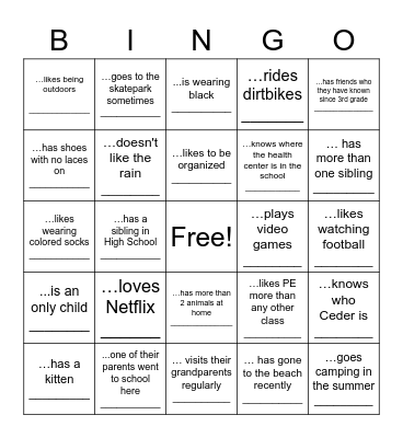 Find someone who... Bingo Card