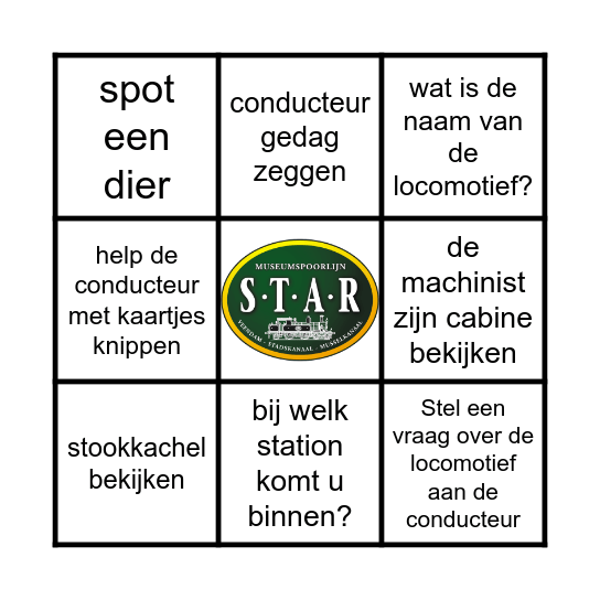 Bingo Spoorlijn-STAR Bingo Card