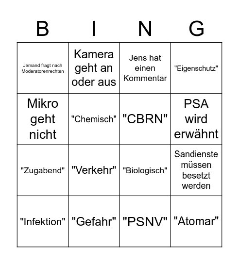 Zugabend 19.04.21 Bingo Card