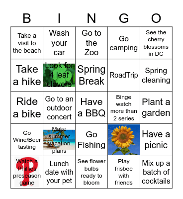Spring Things! Bingo Card
