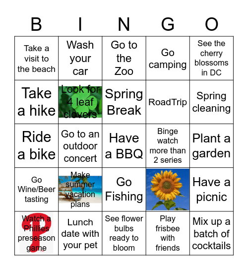 Spring Things! Bingo Card