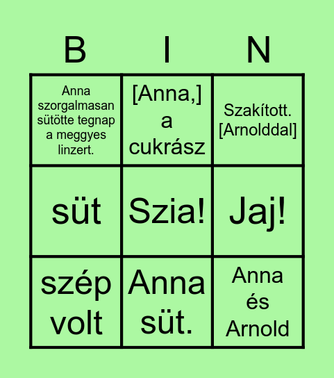 Mondattan Bingo Card