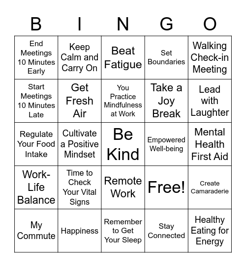 Administrative Professionals Week Bingo Card