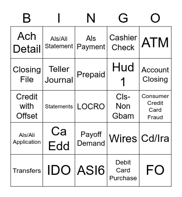 Fulfilment Operations Bingo Card