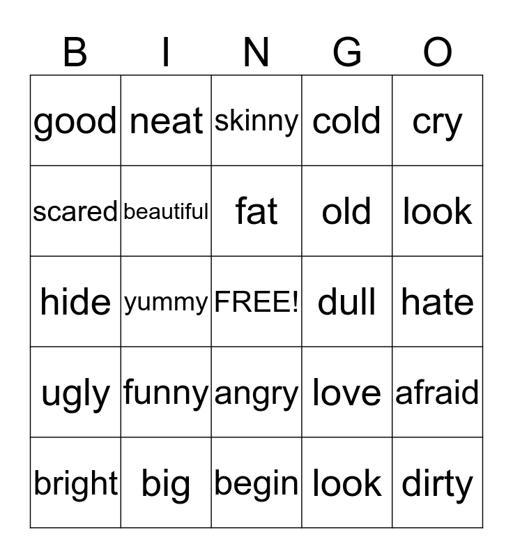 synonym-bingo-card