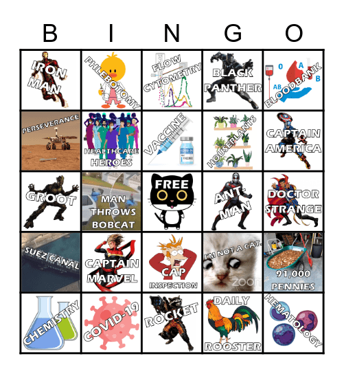 Avengers of the Laboratory Bingo Card