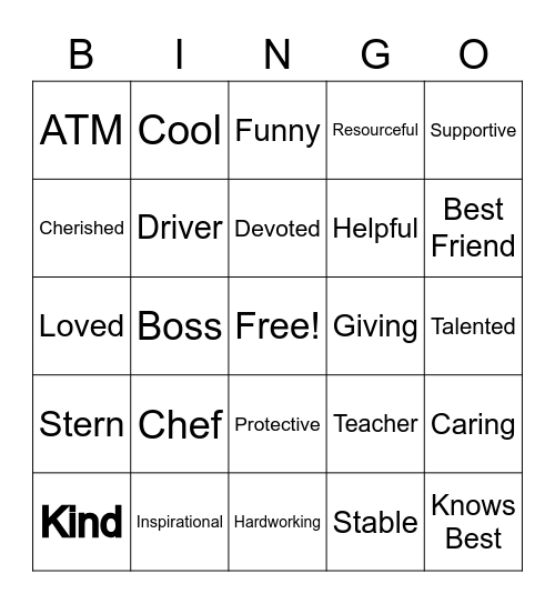 Mother's Day Bingo Card