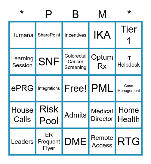 PBM Bingo Card
