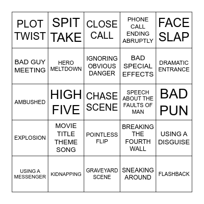 Virtual BingoFlix: I'm Gonna Git You Sucka (1988, R) Bingo Card