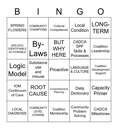 CADCA Bingo Card