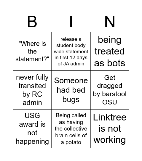 JADAJ week 2 Bingo Card
