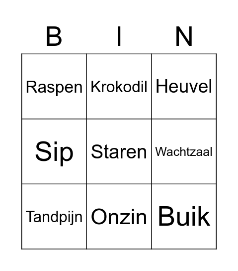 Hugo - Mond open Bingo Card