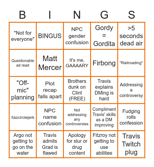 TTAZZ Graduation Bingus Bingo Card