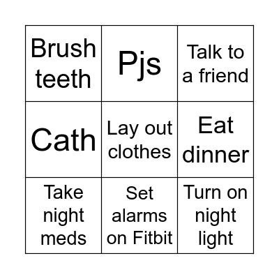 Tonight Bingo Card