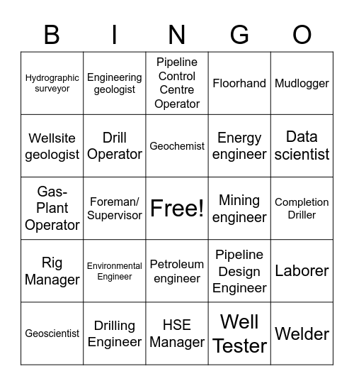 Career Bingo Card