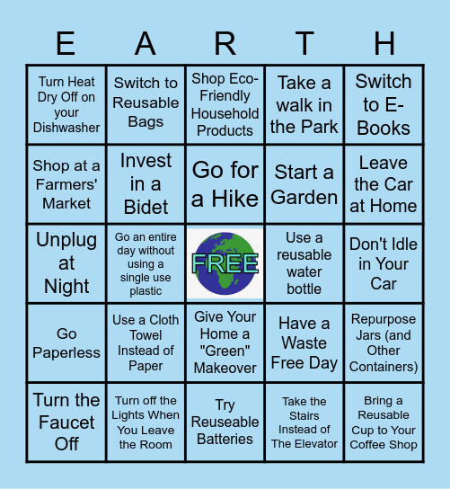 Earth Day Bingo 2020 Bingo Card