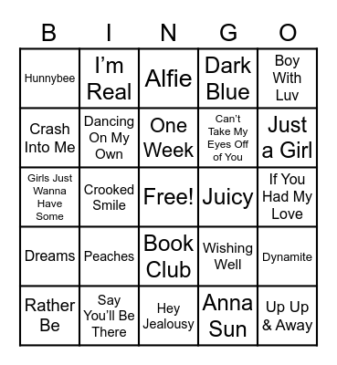 MUSICAL Bingo Card