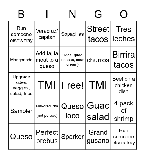 PM CONTEST BINGO Card