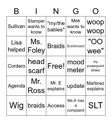 Meeting BINGO Card