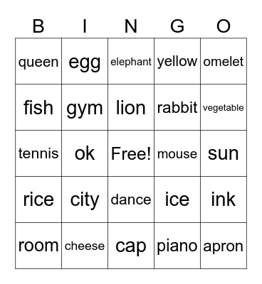 Unit 0 part 2 Bingo game Bingo Card