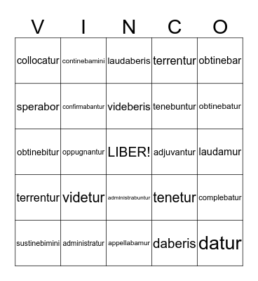 LATIN I  Bingo Card