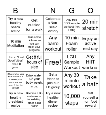 Spring "Sweat & Smile" Challenge Bingo Card