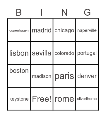 stacy & kyle travel Bingo Card