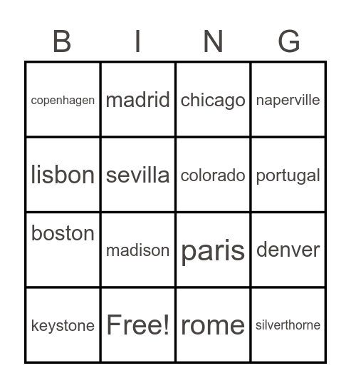 stacy & kyle travel Bingo Card