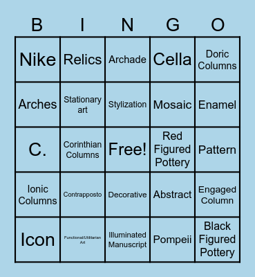 Semester Vocab BINGO Card