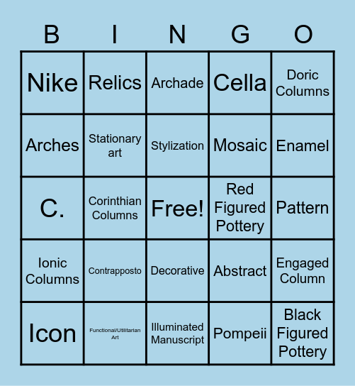 Semester Vocab BINGO Card