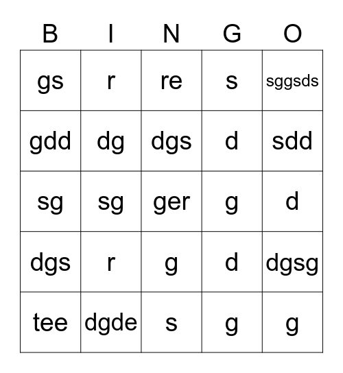 UntiMusicled Bingo Card