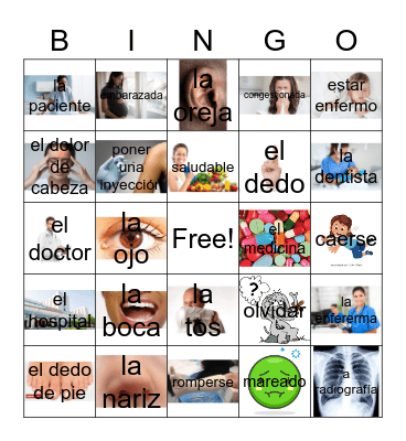 Unidad 8 Vocabulario Bingo Card