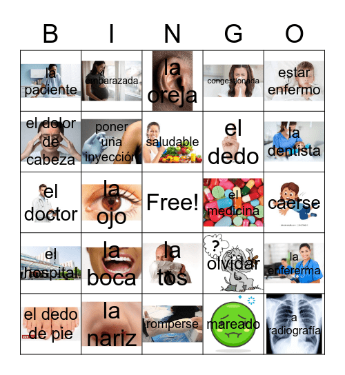 Unidad 8 Vocabulario Bingo Card