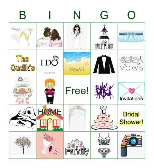 From Miss To Mrs. Bingo Card