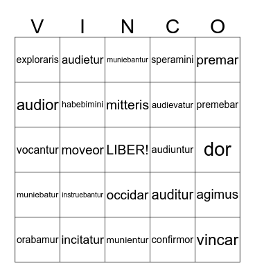 LATIN I  Bingo Card