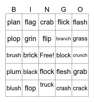 Blends Bingo Card