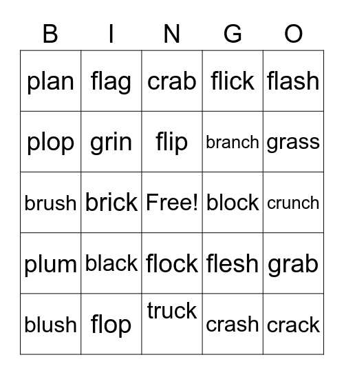 Blends Bingo Card