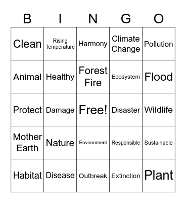 International Mother Earth Day Bingo Card