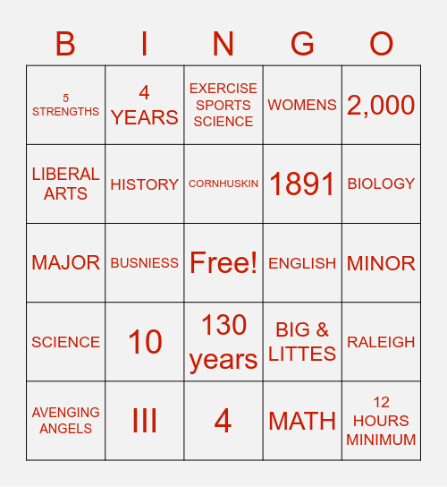 Bingo Card